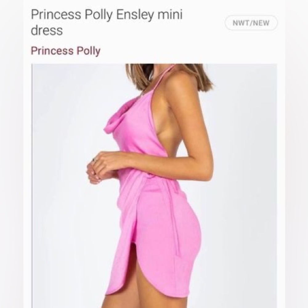 Princess Polly, pink Ensely mini dress,  size 4